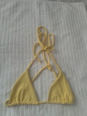 Daily Drills Yellow Triangle Bikini Top